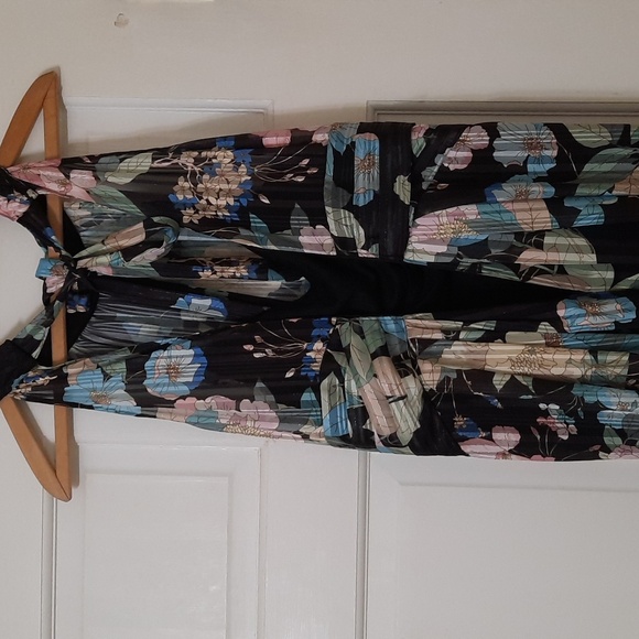 Adrianna Papell Floral Maxi Dress - Black and Blue - Picture 15 of 16